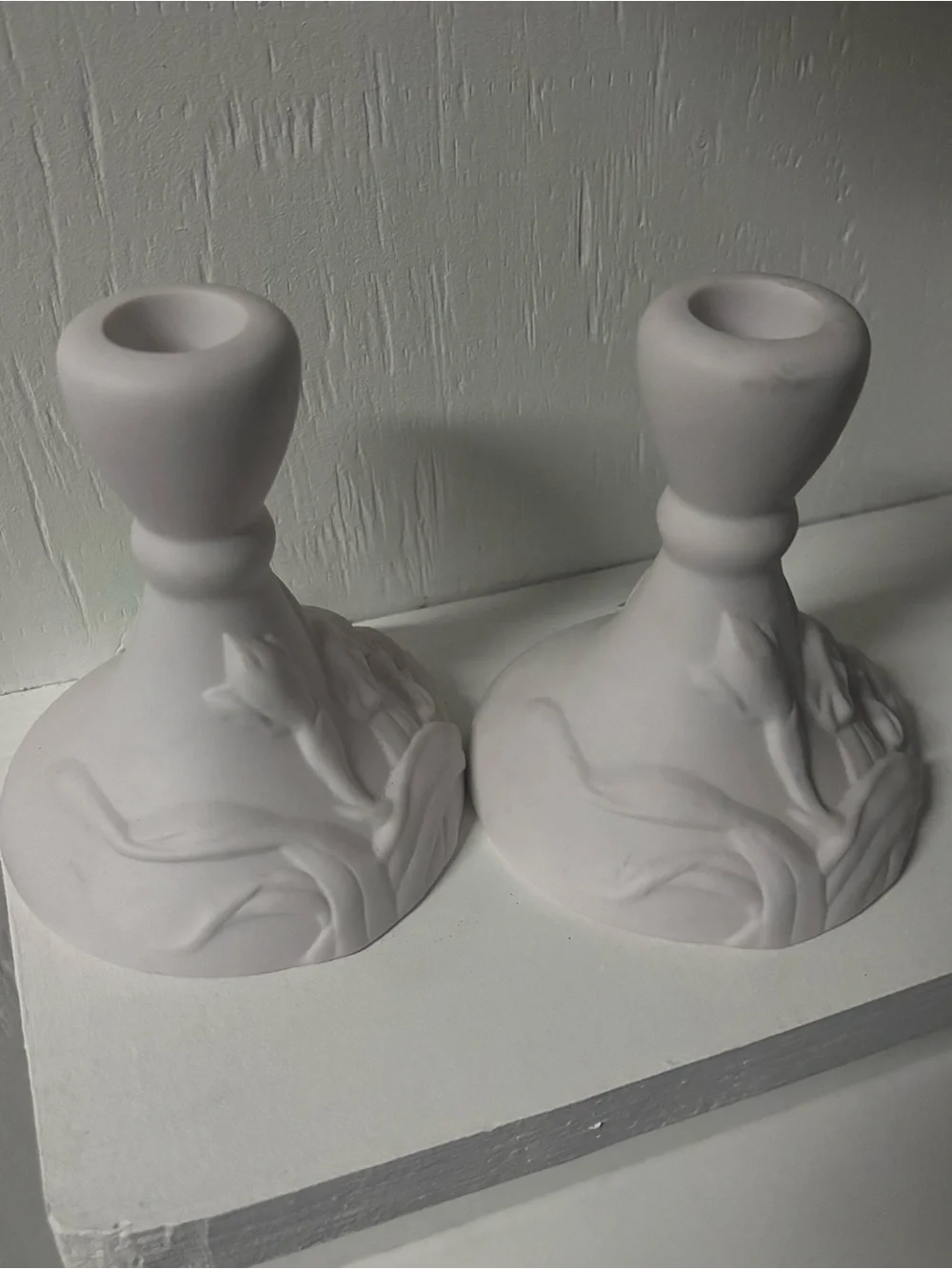 Vintage Ceramic Floral Candle Stick Holders Set of 2